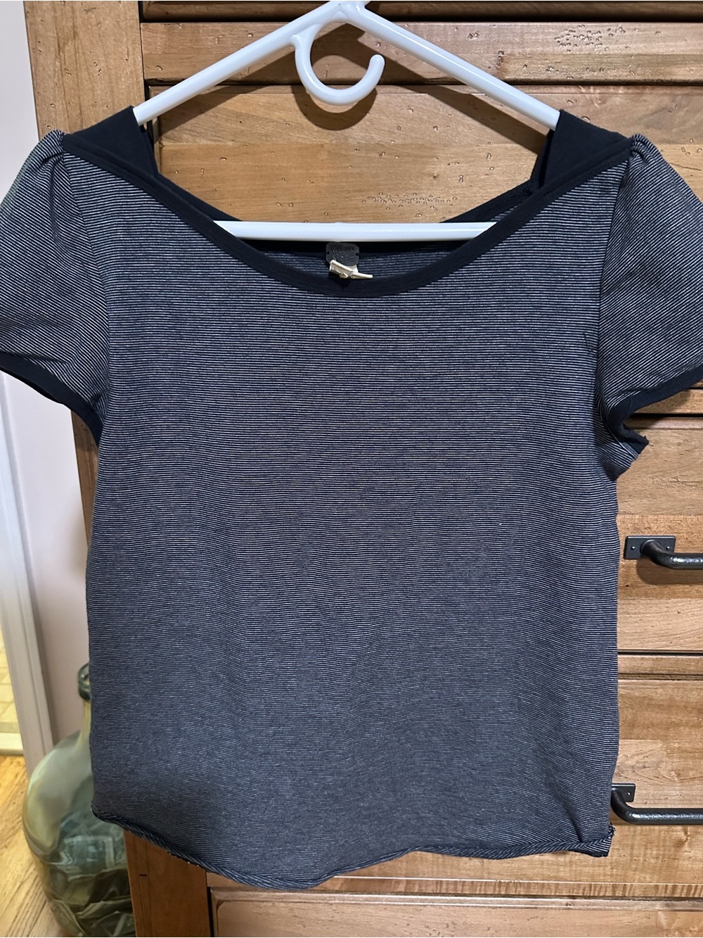 We The Free Short Sleeve Stripe Tee in Black and Gray